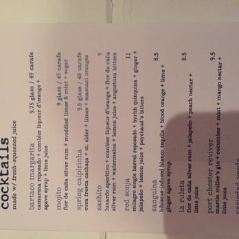 Bartaco - Cocktail menu - Tapas/Small Plates Near Me - Port Chester, New York Bartaco - Cocktail menu - Tapas/Small Plates Near Me - Port Chester, New York