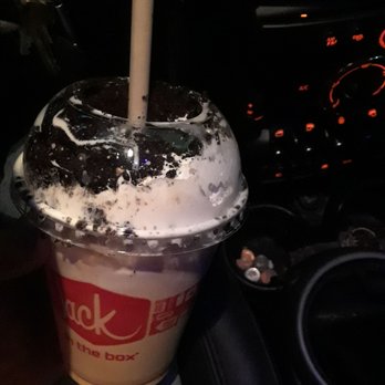 Jack in the Box - Chocolate shake with Oreo cookie crumbles! So yummy!!! - Fast Food Near Me - Calabasas, California Jack in the Box - Chocolate shake with Oreo cookie crumbles! So yummy!!! - Fast Food Near Me - Calabasas, California