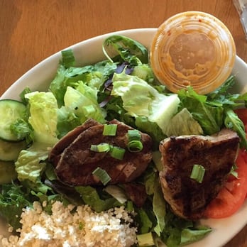 Aladdin's Eatery - Chargrilled tuna salad is a must try if you're into salads. Really good & also good for you! Hot sauce of theirs- also delicious - Mediterranean Near Me - West Chester, Ohio
