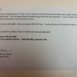 UHA Health Insurance - $50 target gift card for completing a screening kit!