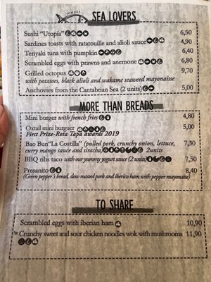 Menu photo 1 Utopia Rota, CA