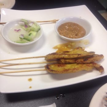 Krua Thai Restaurant - Chicken Satay....... Pretty tasty!!!!! Idk what the sauce is but it goes good with the chicken - Thai Near Me - Abilene, Texas Krua Thai Restaurant - Chicken Satay....... Pretty tasty!!!!! Idk what the sauce is but it goes good with the chicken - Thai Near Me - Abilene, Texas