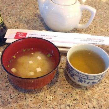 Rolls & Rolls Plus Sushi - Miso soup and hot tea - Sushi Bars Near Me - Bellevue, Washington Rolls & Rolls Plus Sushi - Miso soup and hot tea - Sushi Bars Near Me - Bellevue, Washington