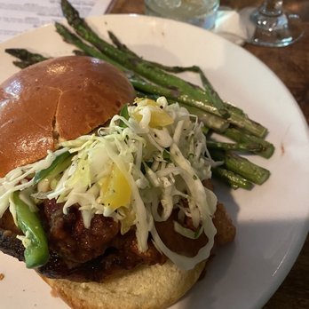 The Hawke - Fried Chicken sandwich w/ asparagus - Steakhouses Near Me - Lambertville, New Jersey