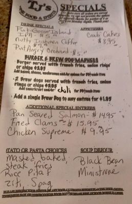 Menu photo 2 TJ's Food & Spirits Ashland, MA Menu photo 2 TJ's Food & Spirits Ashland, MA