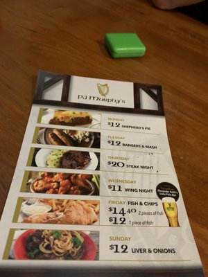 Menu photo 2 PJ Murphy’s Kingston, ON