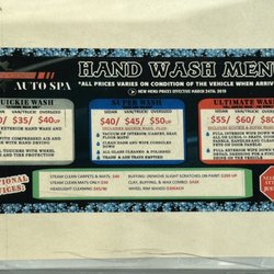 Car Code Auto Spa - Hand wash menu