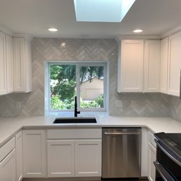 Herringbone backsplash