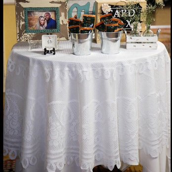 Aloha Event Services - Table rental decorated in white lace. - Party Equipment Rentals Near Me - Arcadia, California