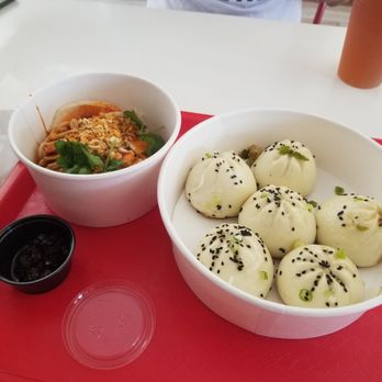 Mayflower Dumpling Express - Pork and Sichuan pepper noodle with beef onion pan fried buns - Dim Sum Near Me - Anaheim, California Mayflower Dumpling Express - Pork and Sichuan pepper noodle with beef onion pan fried buns - Dim Sum Near Me - Anaheim, California