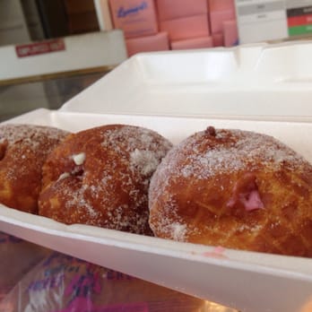 Leonard's Bakery - Custard, macnut, guava filled malasada - Bakeries Near Me - Honolulu, Hawaii
