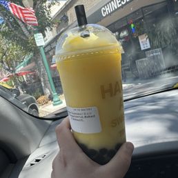 Mango slush with boba