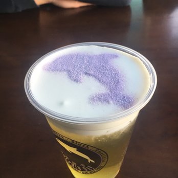 Dolphin Bay - Cold green tea with salty whipped cream - Taiwanese Near Me - Boston, Massachusetts