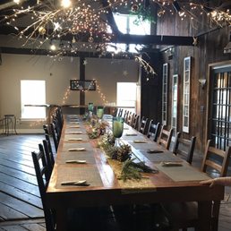 a long table set with place settings