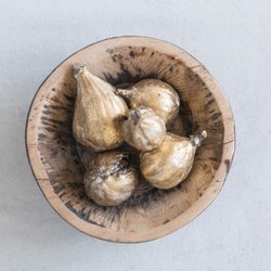The Wild Dandelion - Product The Wild Dandelion Downtown Silverton Oregon Gift Shop Home Decor Gold neutral colors gold figs teak bowl
