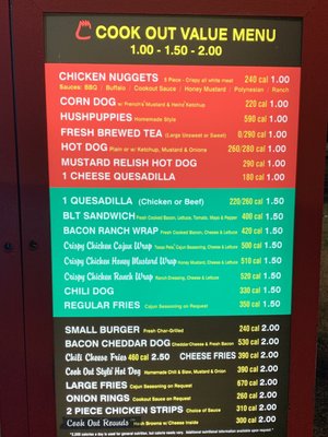 Menu photo 6 Cook Out Selma, NC Menu photo 6 Cook Out Selma, NC