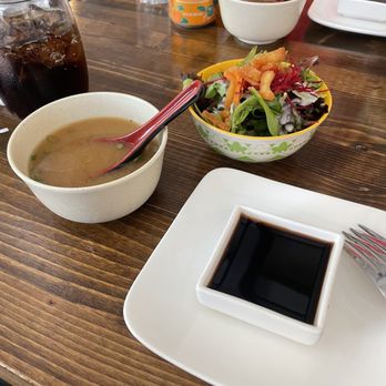 Kuma Sushi - Miso Soup & Side Salad from lunch combo - Sushi Bars Near Me - Bakersfield, California