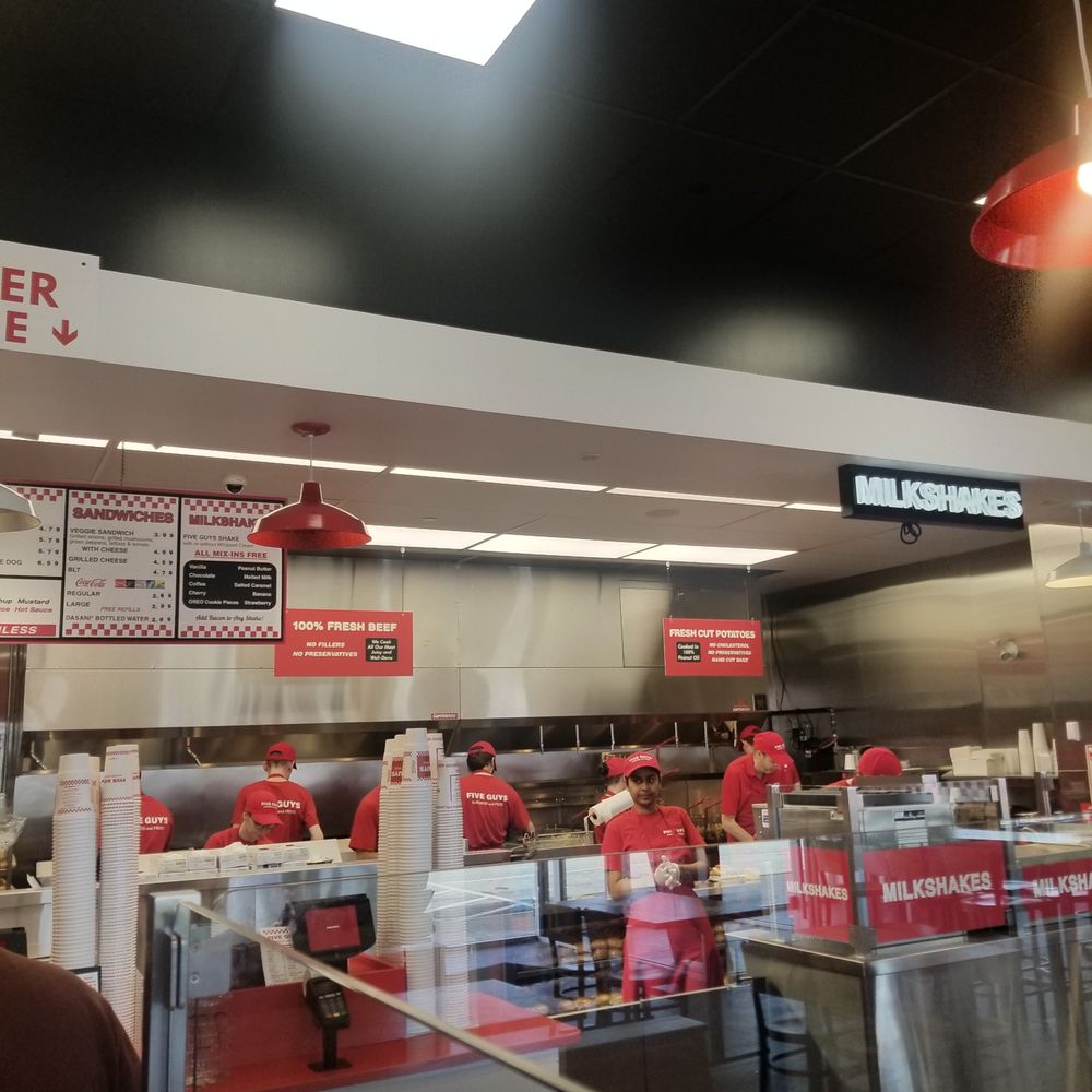 Five Guys - the inside of a fast food restaurant - Fast Food Near Me - Halifax, Nova Scotia