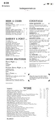 Menu photo 1 Bodega On Main Vancouver, BC Menu photo 1 Bodega On Main Vancouver, BC