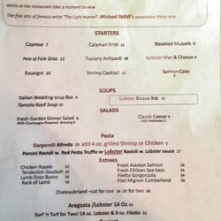 Aragosta - Aragosta's menu