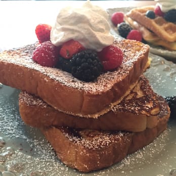 The Hideout Kitchen - French toast with whipped marscapone cream and seasonal berries. - New American Near Me - Lafayette, California
