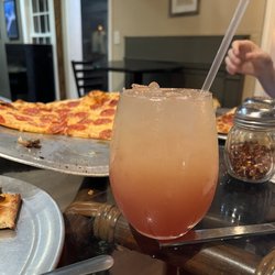 Carlisle's Pizza Tavern - Sangria and pepperoni pizza.