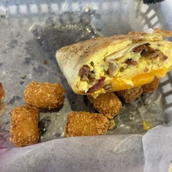 Downtown Diner - Breakfast burrito with tots - Diners Near Me - Celebration, Florida Downtown Diner - Breakfast burrito with tots - Diners Near Me - Celebration, Florida