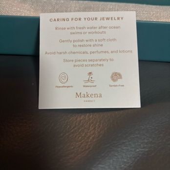 Makena - Instructions on care and handling - Jewelry Near Me - Honolulu, Hawaii