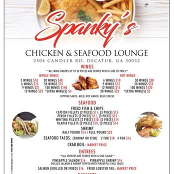 Spanky's Chicken & Seafood Lounge - Menu - Seafood Near Me - Decatur, Georgia