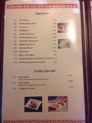 Menu photo 8 Osaka Sushi Bar Prattville, AL
