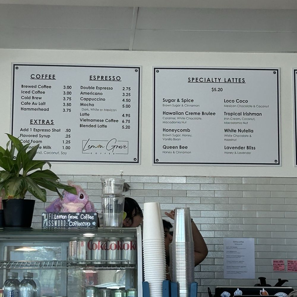 Lemon Grove Coffee - Menu - Coffee & Tea Near Me - Lemon Grove, California