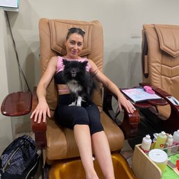 Me & Sophia in the pedi chair
