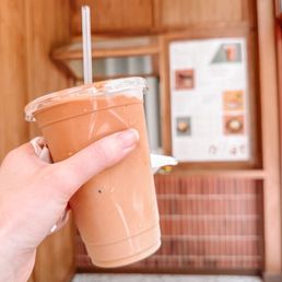 Hot Oat Milk Thai Tea Latte