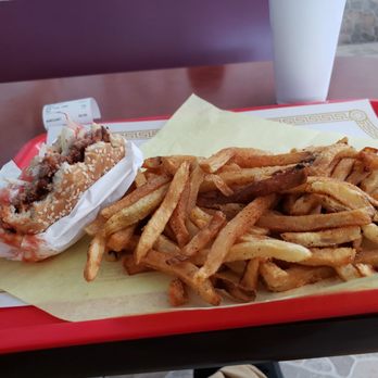 Daglas Drive In - Burger and fries that almost fill the tray. - Burgers Near Me - Winnetka, California Daglas Drive In - Burger and fries that almost fill the tray. - Burgers Near Me - Winnetka, California