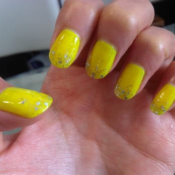 D Spot Salon - Yellow nail polish with clear glitter gradient. Done on my REAL nails! - Nail Salons Near Me - San Gabriel, California D Spot Salon - Yellow nail polish with clear glitter gradient. Done on my REAL nails! - Nail Salons Near Me - San Gabriel, California