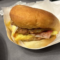 Sausage Bacon Egg and Cheese Breakfast Sandwich
