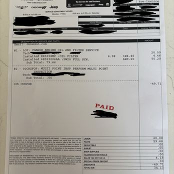 Scott Evans Chrysler Dodge Jeep RAM - Invoice - Auto Repair Near Me - Carrollton, Georgia Scott Evans Chrysler Dodge Jeep RAM - Invoice - Auto Repair Near Me - Carrollton, Georgia