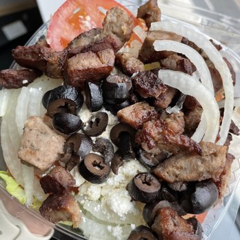 Peter's Carry Out - Greek Salad with Gyro Souvlaki Meat - Sandwiches Near Me - Bethesda, Maryland Peter's Carry Out - Greek Salad with Gyro Souvlaki Meat - Sandwiches Near Me - Bethesda, Maryland