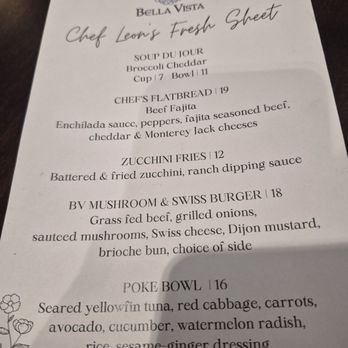 Bella Vista - Chef specials for the week - Lounges Near Me - Sun City West, Arizona