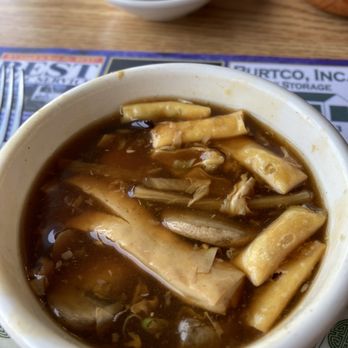 Joy Wah Chinese Restaurant - Hot and sour soup with crispy noodles. - Chinese Near Me - Bellows Falls, Vermont