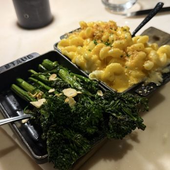 La Boucherie - Lobster Mac 'N' Cheese + Garlic Broccolini - Steakhouses Near Me - Los Angeles, California La Boucherie - Lobster Mac 'N' Cheese + Garlic Broccolini - Steakhouses Near Me - Los Angeles, California