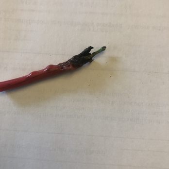 Reeves Heating & Indoor Comfort - Burned wire that was immediately noticeable when the cover was removed - Heating & Air Conditioning/HVAC Near Me - Peyton, Colorado Reeves Heating & Indoor Comfort - Burned wire that was immediately noticeable when the cover was removed - Heating & Air Conditioning/HVAC Near Me - Peyton, Colorado