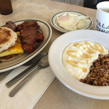 Palace Diner - Granola and Yogurt, 2 Eggs, Palace Potatoes & The Deluxe Sandwich - Breakfast & Brunch Near Me - Biddeford, Maine