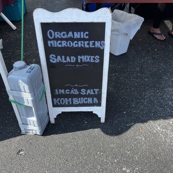 Pine Ridge Road Farmers Market - a sign for organic microgreens salad mixes - Farmers Market Near Me - Naples, Florida Pine Ridge Road Farmers Market - a sign for organic microgreens salad mixes - Farmers Market Near Me - Naples, Florida