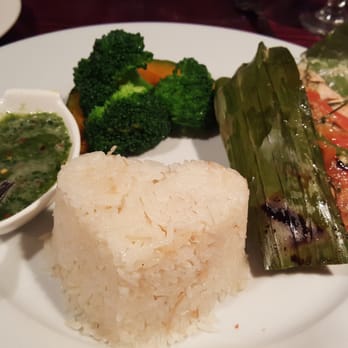 Basil Thai Restaurant - Banana leaves salmon..get it get it - Thai Near Me - Paso Robles, California