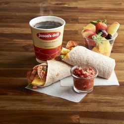 Jason's Deli - Breakfast Wrap, Coffee & Fruit