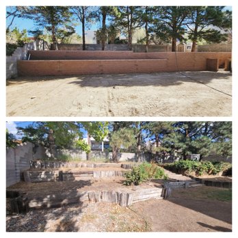 Sol O Alire Construction - Before and after retaining wall project. - Fences & Gates Near Me - Albuquerque, New Mexico