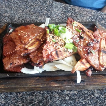 Stone Korean Restaurant - Kalbi on a sizzling bed of grilled onions - Korean Near Me - Redmond, Washington