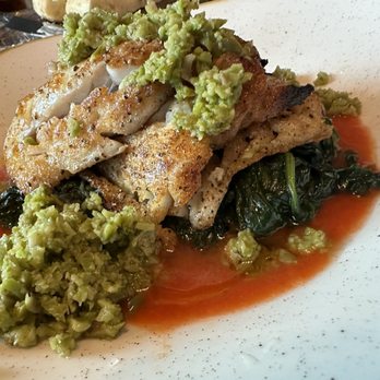 Henni's Kitchen and Bar - Rockfish with tapenade - excellent; - Burgers Near Me - White Salmon, Washington