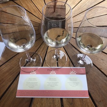 MauiWine - Pineapple tasting flight. The middle one smells incredible (but note, is cheaper at the grocery store) - Wineries Near Me - Kula, Hawaii MauiWine - Pineapple tasting flight. The middle one smells incredible (but note, is cheaper at the grocery store) - Wineries Near Me - Kula, Hawaii